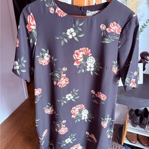 Floral Print Navy Dress